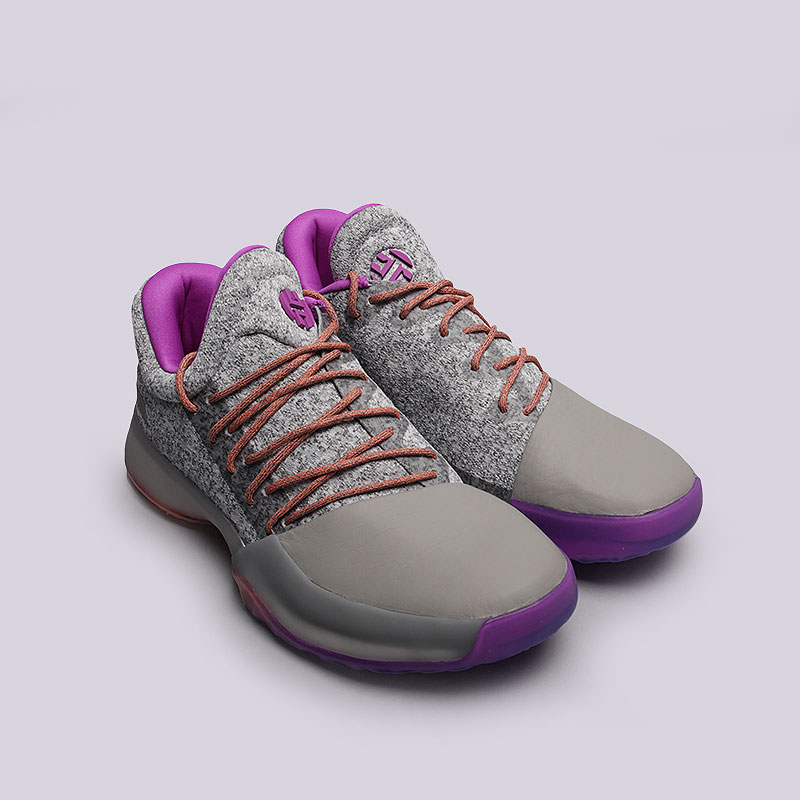 мужские серые баскетбольные кроссовки  adidas Harden Vol.1 BW0549 - цена, описание, фото 2